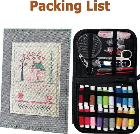 Stitch Book Sewing Kit, Embroidery DIY Stitches Kits,Creative Mini Sewing Book, Guide for Sewing Projects with Portable Travel Mini Sewing Kits, Enthusiasts & Beginners DIY Ideal in Saudi Arabia
