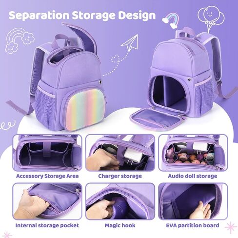 Backpack Bag Carrying Case Compatible with Toniebox/Toniebox 2 Audio Player, Tonies Figures, and Other Accessories (Purple) in Saudi Arabia