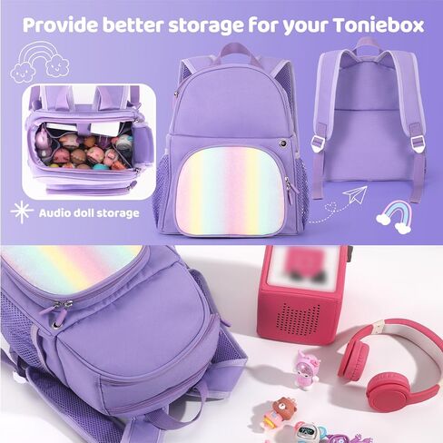 Backpack Bag Carrying Case Compatible with Toniebox/Toniebox 2 Audio Player, Tonies Figures, and Other Accessories (Purple) in Saudi Arabia