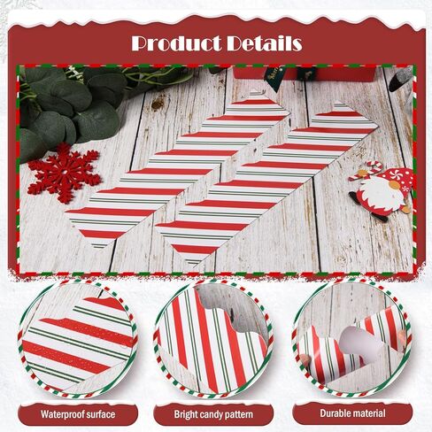 MoDooris 72 Feet Christmas Bulletin Board Borders Candy Cane Stripe Scalloped Border Trims Xmas Candyland Stripe Border for Classroom School Blackboard Winter Holiday Party Decor, Red White Green in Saudi Arabia