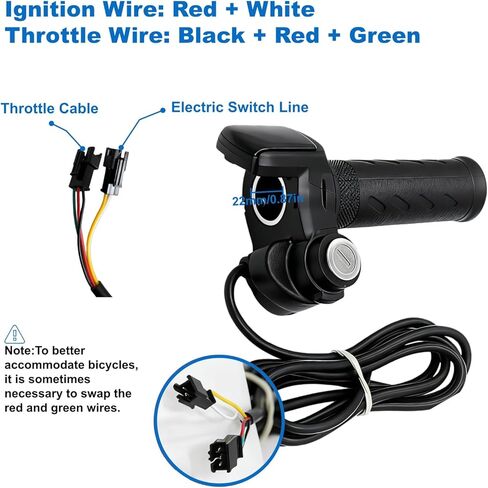 خنق تويست كامل لRidstar Q20، 48V 3-Pin Universal EBike Throttle مع شاشة LCD وقفل المفتاح، مقابض خنق الدراجة الكهربائية العالمية المقاومة للماء للدراجات الكهربائية والدراجات البخارية in Kuwait