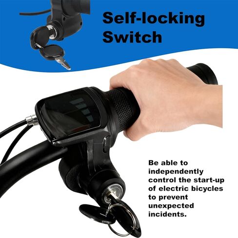 خنق تويست كامل لRidstar Q20، 48V 3-Pin Universal EBike Throttle مع شاشة LCD وقفل المفتاح، مقابض خنق الدراجة الكهربائية العالمية المقاومة للماء للدراجات الكهربائية والدراجات البخارية in Kuwait