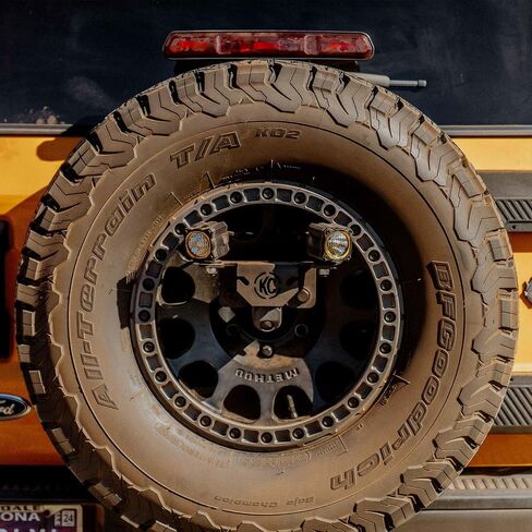 KC Hilites Light Mount - حامل الإطارات الاحتياطية - GEN4 2018+ Jeep Wrangler JL / GEN6 2021+ Ford Bronco Raptor M14x1.5 Lug Nuts in Kuwait