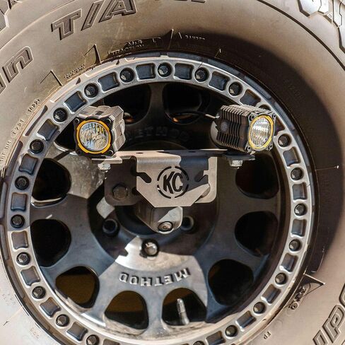 KC Hilites Light Mount - حامل الإطارات الاحتياطية - GEN4 2018+ Jeep Wrangler JL / GEN6 2021+ Ford Bronco Raptor M14x1.5 Lug Nuts in Kuwait