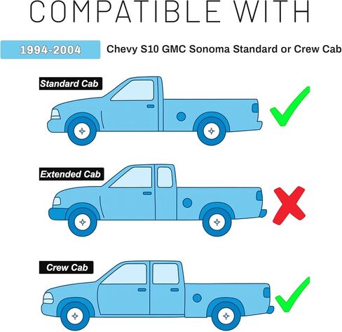 KUAFU 3rd Brake Light Lens Compatible with 1994-2004 Chevy S10 GMC Sonoma High Mount Stop Lamp Replacement for 16520296 (Standard or Crew Cab Only, Not Fit Extended Cab) in Saudi Arabia