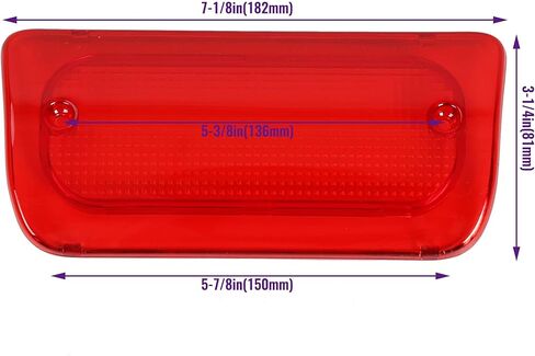 KUAFU 3rd Brake Light Lens Compatible with 1994-2004 Chevy S10 GMC Sonoma High Mount Stop Lamp Replacement for 16520296 (Standard or Crew Cab Only, Not Fit Extended Cab) in Saudi Arabia