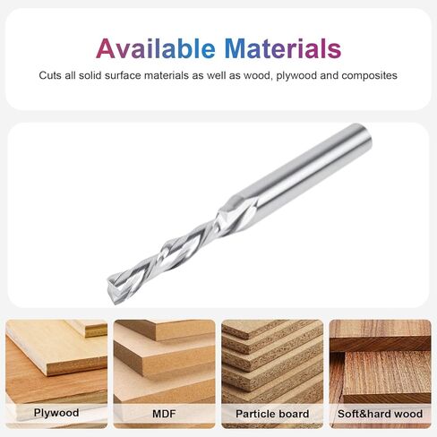 SpeTool 3/16 "قطع القطر Downcut دوامة راوتر بت 1/4" عرقوب كربيد نهاية مطحنة CNC الخشب راوتر بت لتشذيب الشق in Saudi Arabia