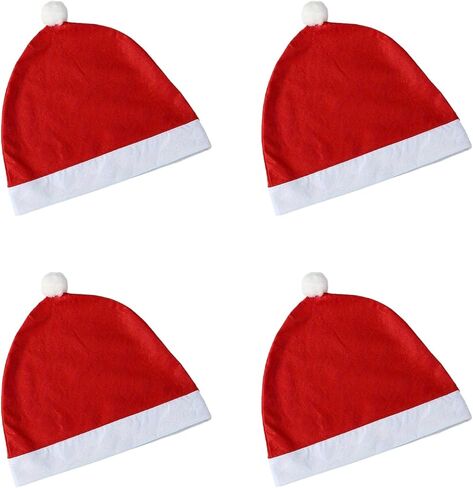 4-Piece Santa Claus Hats car Christmas Decorations Computer Chair Christmas Decorations-Suitable for Most headrests (Red-4pcs) in Saudi Arabia