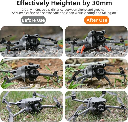 معدات الهبوط لـ DJI Mini 5 Pro، معدات الهبوط على شكل عنكبوت مع أرجل قابلة للطي متوافقة مع DJI Mini 5 Pro Drone، زيادة الارتفاع 30 مم، التجميع السريع وحماية مطورة (برتقالي) in Saudi Arabia