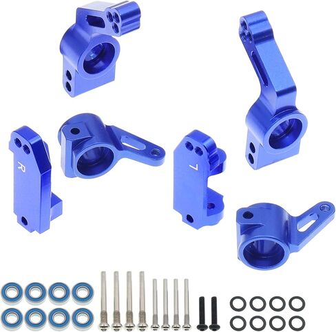 حاملات المحور الأمامي الخلفي من الألومنيوم/كتل التوجيه/كتل العجلات C-Hubs متوافقة مع 1/10 Traxxas Slash 2WD Rustler Stampede 2WD RC Car استبدال 3736 3632 3752 (أزرق) in Saudi Arabia
