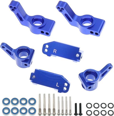 حاملات المحور الأمامي الخلفي من الألومنيوم/كتل التوجيه/كتل العجلات C-Hubs متوافقة مع 1/10 Traxxas Slash 2WD Rustler Stampede 2WD RC Car استبدال 3736 3632 3752 (أزرق) in Saudi Arabia