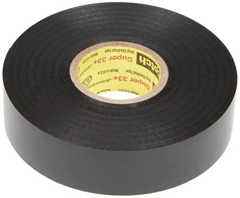 3M Scotch Super 33+ Electrical Tape - 3/4 in x 52 ft, Premium Grade All-Weather Vinyl, Resistant to Abrasion, Moisture, Corrosion, Alkalies - Black, 1 Roll in Saudi Arabia