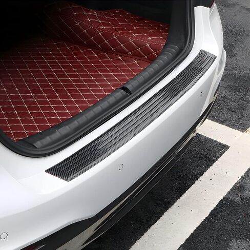 Car Rear Bumper Protector for Toyota RAV4 2013-2018, Carbon Fiber Scratch-Resistant and Waterproof Self-Adhesive Trunk Door Sill Protection Strip Sticker,B in Saudi Arabia