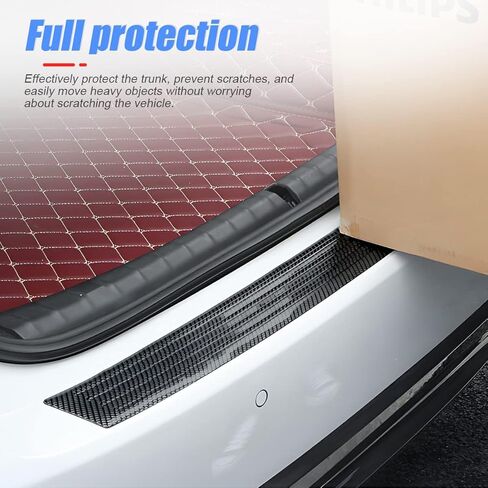 Car Rear Bumper Protector for Toyota RAV4 2013-2018, Carbon Fiber Scratch-Resistant and Waterproof Self-Adhesive Trunk Door Sill Protection Strip Sticker,B in Saudi Arabia