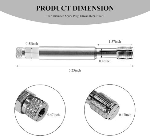 14mm Back Tap Spark Plug Thread Repair Tool, M14x1.25 Thread Chase Tap for Repairing Damaged Threads, Spark Plug Thread Repair Tool Keeps Metal Shavings Out of Cylinder in Kuwait