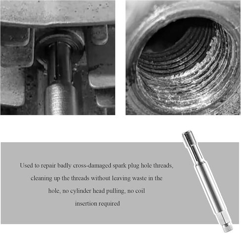 14mm Back Tap Spark Plug Thread Repair Tool, M14x1.25 Thread Chase Tap for Repairing Damaged Threads, Spark Plug Thread Repair Tool Keeps Metal Shavings Out of Cylinder in Kuwait