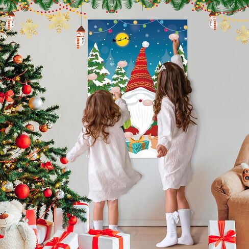ألعاب عيد الميلاد Hooqict دبوس الأنف على ألعاب حفلات عطلة عيد الميلاد جنوم للأطفال، لوازم أنشطة حفلات عيد الميلاد، دبوس كبير، ملصق لعبة عيد الميلاد مع 32 ملصقًا للأنف in Kuwait