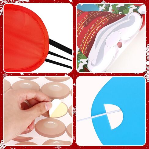 ألعاب عيد الميلاد Hooqict دبوس الأنف على ألعاب حفلات عطلة عيد الميلاد جنوم للأطفال، لوازم أنشطة حفلات عيد الميلاد، دبوس كبير، ملصق لعبة عيد الميلاد مع 32 ملصقًا للأنف in Kuwait