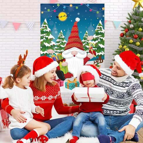 ألعاب عيد الميلاد Hooqict دبوس الأنف على ألعاب حفلات عطلة عيد الميلاد جنوم للأطفال، لوازم أنشطة حفلات عيد الميلاد، دبوس كبير، ملصق لعبة عيد الميلاد مع 32 ملصقًا للأنف in Kuwait