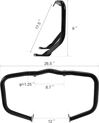 TCT-MOTORPARTS شريط تحطم محرك الطريق السريع الأسود مناسب لـ Harley Sportster S RH1250S 2021-2025؛ نايتستر RH975 2022-2025; نايتستر خاص RH975S 2023-2025 in Kuwait