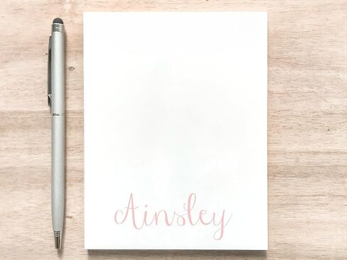 Personalized Feminine Notepad with Name/Casual Script Stationery Pad/Custom Notepad for Women Girls in Saudi Arabia