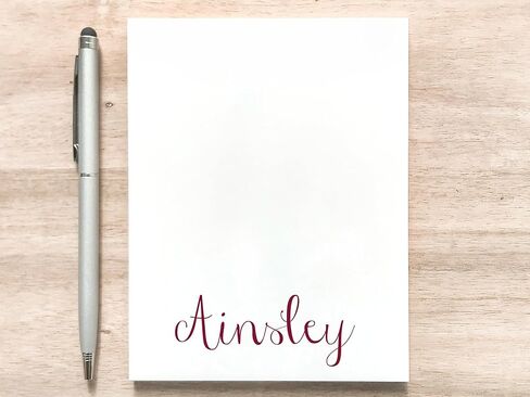 Personalized Feminine Notepad with Name/Casual Script Stationery Pad/Custom Notepad for Women Girls in Saudi Arabia