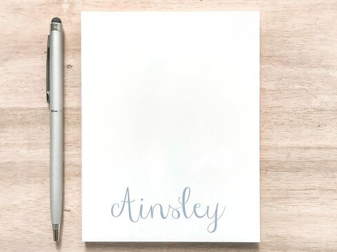 Personalized Feminine Notepad with Name/Casual Script Stationery Pad/Custom Notepad for Women Girls in Saudi Arabia