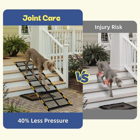 Wooden Folding Dog Ramp for Bed iPetba Non-Slip Adjustable Pet Ramp for Couch for Small Medium Doggie 31.5" Long 4 Levels H9.5 to 18.5" with 5 Paw Traction Mat Cat Ramps for Car Sofa (Up to 40 Lbs) in Saudi Arabia