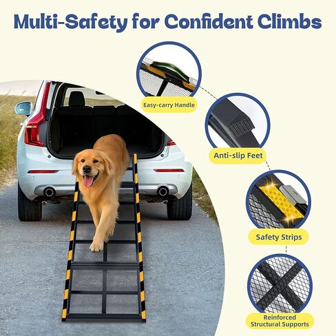Wooden Folding Dog Ramp for Bed iPetba Non-Slip Adjustable Pet Ramp for Couch for Small Medium Doggie 31.5" Long 4 Levels H9.5 to 18.5" with 5 Paw Traction Mat Cat Ramps for Car Sofa (Up to 40 Lbs) in Saudi Arabia
