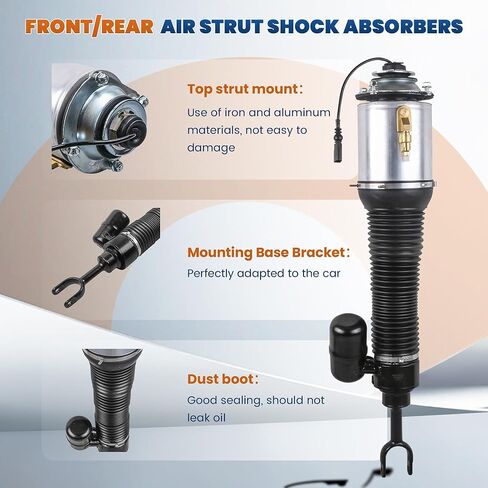 1x Front Right (Passenger Side Only) Air Suspension Strut Spring Shock Absorber–Compatible for 2003-2018 Bentley Continental & 2004-2006 VW Phaeton, Replaces Part 3W0616040 in Saudi Arabia