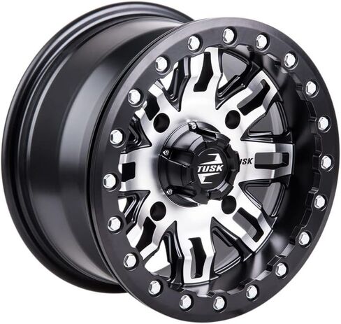 (4 Pack) 4/156 Tusk Teton Beadlock Wheel 14x7 5.0 + 2.0 Machined/Black For Polaris RZR Pro XP Ultimate 2020-2025 in Saudi Arabia