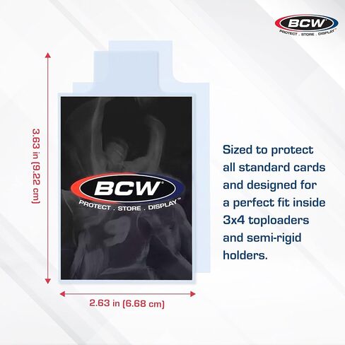 أكمام بطاقات مبوبة من BCW (200 حزمة) - أكمام متدرجة لـ PSA، وBGS، وSGC، وCSG، وHGA، وعلامة سحب للبطاقات القياسية | يناسب أدوات التحميل العلوية والحوامل شبه الصلبة | خالية من الأحماض وآمنة للأرشفة in Saudi Arabia