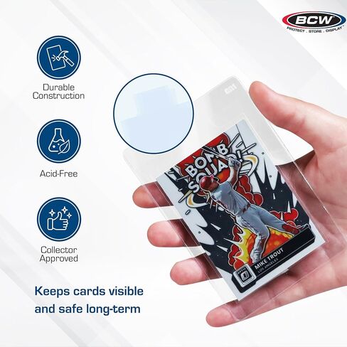 أكمام بطاقات مبوبة من BCW (200 حزمة) - أكمام متدرجة لـ PSA، وBGS، وSGC، وCSG، وHGA، وعلامة سحب للبطاقات القياسية | يناسب أدوات التحميل العلوية والحوامل شبه الصلبة | خالية من الأحماض وآمنة للأرشفة in Saudi Arabia