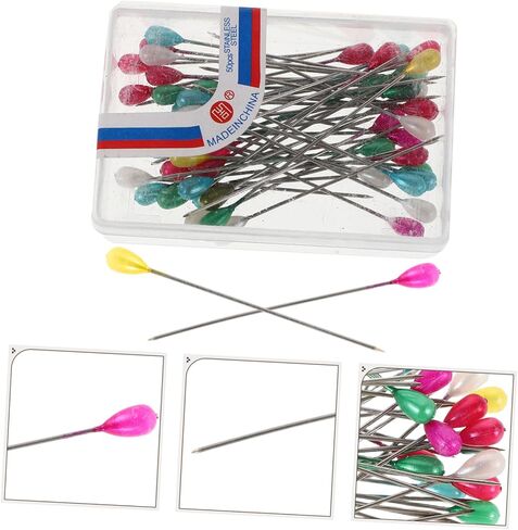 200Pcs Colorful Head Pins for DIY Sewing Sharp Needle Tips Convenient Design Versatile for Quilting Jewelry Making and Crafting Projects Mixed Pearl and Colored Heads in Saudi Arabia