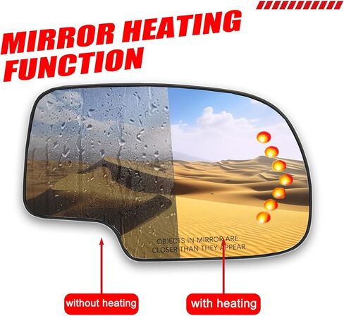 Passenger Right Side Heated Mirror Glass Compatible with 2003-2006 Cadillac Escalade,Chevrolet Avalanche,Silverado,Suburban,Tahoe,GMC Sierra,Yukon，Right Side Convex Mirrorr with Turn Signal in Saudi Arabia