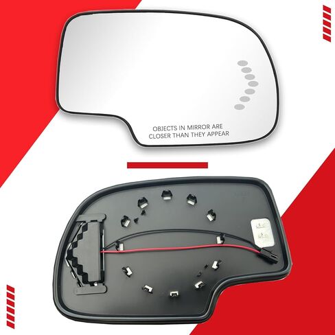 Passenger Right Side Heated Mirror Glass Compatible with 2003-2006 Cadillac Escalade,Chevrolet Avalanche,Silverado,Suburban,Tahoe,GMC Sierra,Yukon，Right Side Convex Mirrorr with Turn Signal in Saudi Arabia