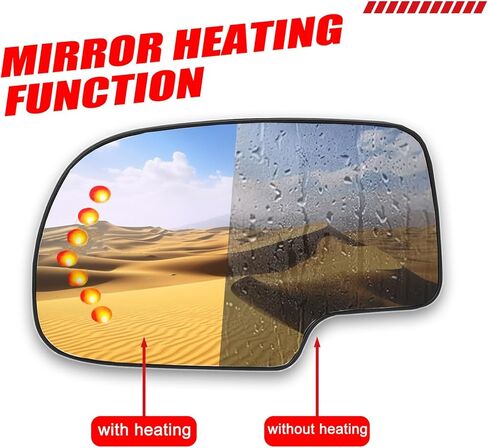 Passenger Right Side Heated Mirror Glass Compatible with 2003-2006 Cadillac Escalade,Chevrolet Avalanche,Silverado,Suburban,Tahoe,GMC Sierra,Yukon，Right Side Convex Mirrorr with Turn Signal in Saudi Arabia