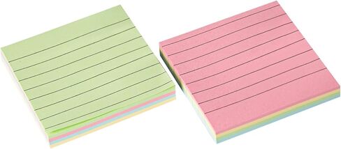 4 Packs Lined Sticky Notes Set, 200 Sheets Colorful Sticky Notes with Lines for Office Home Use, As Note Memo Pads(Blue Green Yellow Pink) in Saudi Arabia