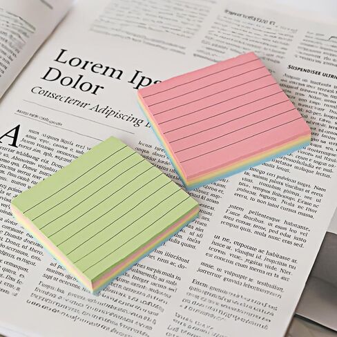 4 Packs Lined Sticky Notes Set, 200 Sheets Colorful Sticky Notes with Lines for Office Home Use, As Note Memo Pads(Blue Green Yellow Pink) in Saudi Arabia
