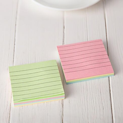 4 Packs Lined Sticky Notes Set, 200 Sheets Colorful Sticky Notes with Lines for Office Home Use, As Note Memo Pads(Blue Green Yellow Pink) in Saudi Arabia