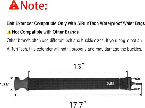 AiRunTech Extender Belt Adjustable Strap for Waterproof Fanny Pack/Pouch M 5"(2 Pack) in Saudi Arabia