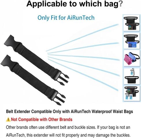 AiRunTech Extender Belt Adjustable Strap for Waterproof Fanny Pack/Pouch M 5"(2 Pack) in Saudi Arabia