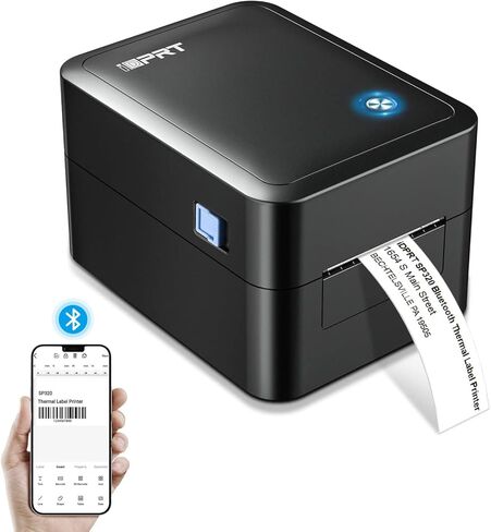 iDPRT Label Maker, Thermal Barcode Printer with No Bound Consumables, Bluetooth & USB Connection, 140pcs/min Speed, Customizable App, Supports Various Sized 1"-3.15", Label Printer (Renewed) in Saudi Arabia