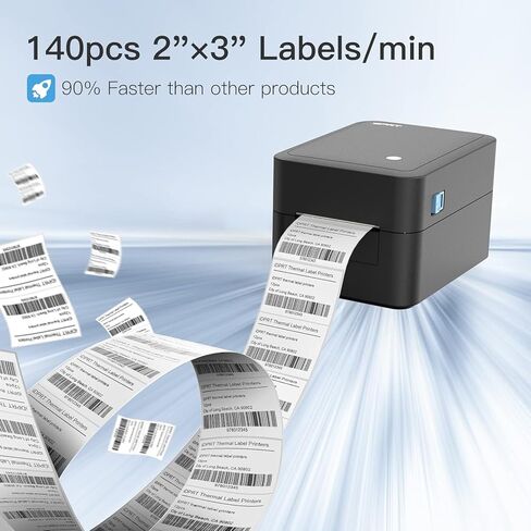 iDPRT Label Maker, Thermal Barcode Printer with No Bound Consumables, Bluetooth & USB Connection, 140pcs/min Speed, Customizable App, Supports Various Sized 1"-3.15", Label Printer (Renewed) in Saudi Arabia