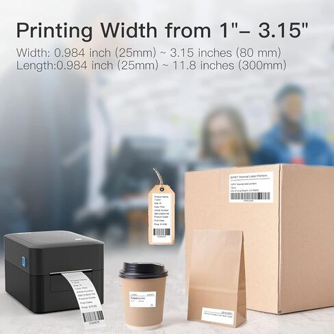 iDPRT Label Maker, Thermal Barcode Printer with No Bound Consumables, Bluetooth & USB Connection, 140pcs/min Speed, Customizable App, Supports Various Sized 1"-3.15", Label Printer (Renewed) in Saudi Arabia