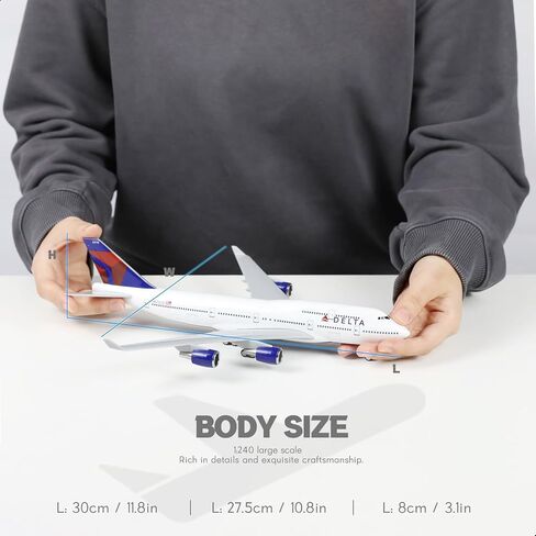 1/240 Compatible for Delta 747 Airplane Model Kits (30cm L) for Boeing 747 Airlines Resin Plane Model with Display Stand for Adult Aviation Gift or Decorations in Saudi Arabia
