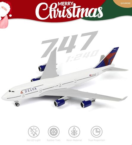 1/240 Compatible for Delta 747 Airplane Model Kits (30cm L) for Boeing 747 Airlines Resin Plane Model with Display Stand for Adult Aviation Gift or Decorations in Saudi Arabia