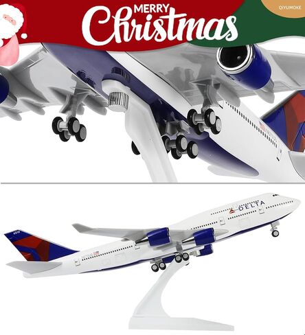 1/240 Compatible for Delta 747 Airplane Model Kits (30cm L) for Boeing 747 Airlines Resin Plane Model with Display Stand for Adult Aviation Gift or Decorations in Saudi Arabia