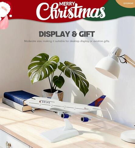 1/240 Compatible for Delta 747 Airplane Model Kits (30cm L) for Boeing 747 Airlines Resin Plane Model with Display Stand for Adult Aviation Gift or Decorations in Saudi Arabia