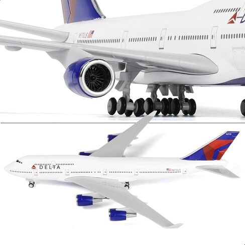 1/240 Compatible for Delta 747 Airplane Model Kits (30cm L) for Boeing 747 Airlines Resin Plane Model with Display Stand for Adult Aviation Gift or Decorations in Saudi Arabia